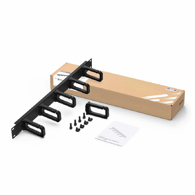 FyberOptix Horizontal Single Sided Manager, 1RU, 5 Snap-in D-Rings, 3.37 in. Depth