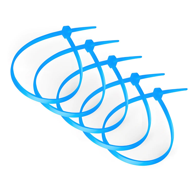 FyberOptix 100-Pack 4in.L x 0.1in.W Self-Locking Nylon Cable Ties, Blue