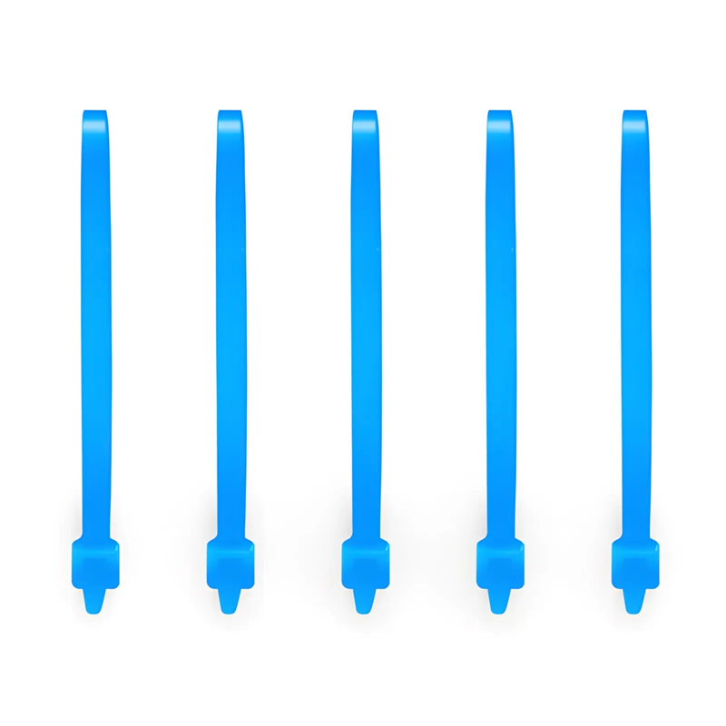 FyberOptix 100-Pack 4in.L x 0.1in.W Self-Locking Nylon Cable Ties, Blue