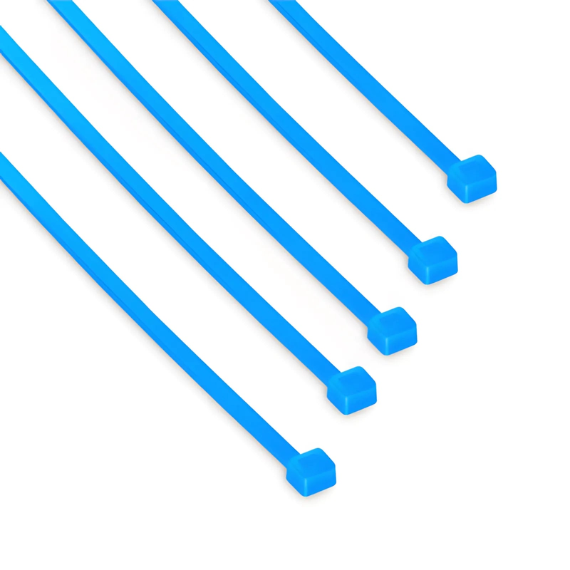 FyberOptix 100-Pack 4in.L x 0.1in.W Self-Locking Nylon Cable Ties, Blue