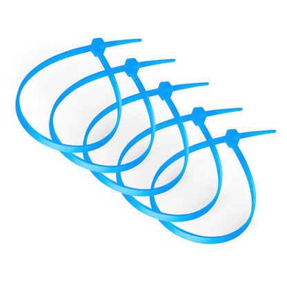 FyberOptix 100-Pack 4in.L x 0.1in.W Self-Locking Nylon Cable Ties, Blue