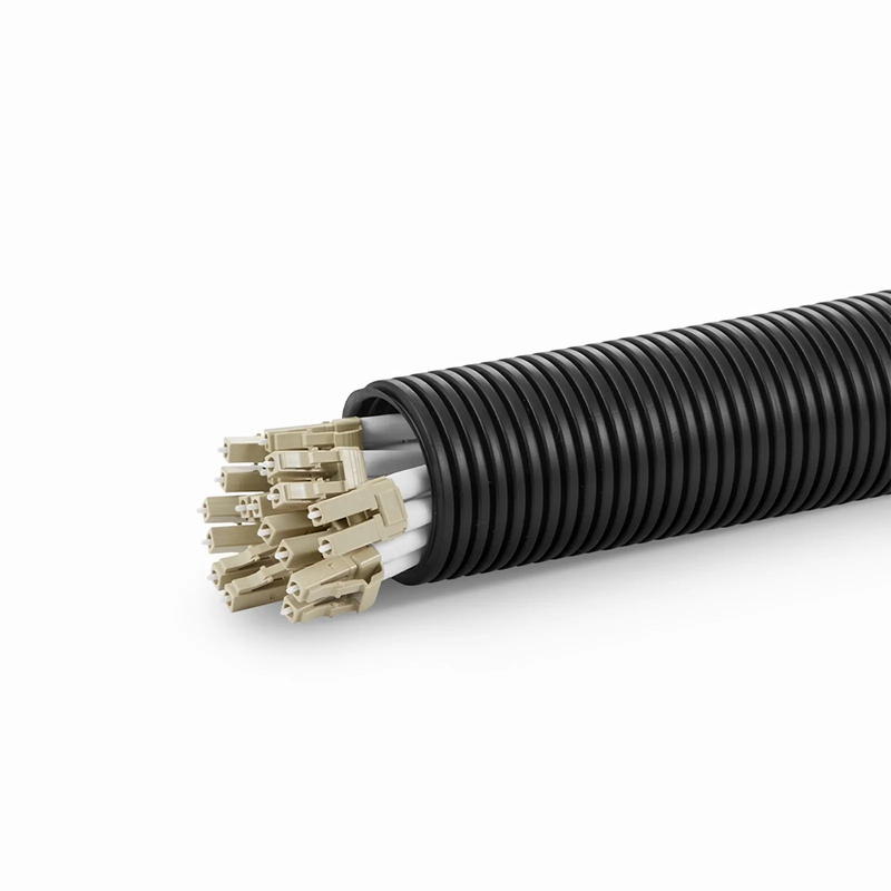 FyberOptix 25m (82ft) Black Flame Retardant Polypropylene Convoluted Tubing, 36mm Inside Diameter