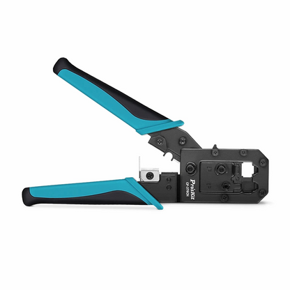 FyberOptix Pro'sKitA® All-in-one Modular Tool, Wire Stripper Cutter Crimper for 6P/8P Modular Plugs with Safety Baffle
