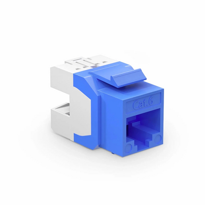 FyberOptix Cat6 RJ45 (8P8C) Unshielded Punch Down Keystone Jack Module, Blue (10 pcs/Pack)