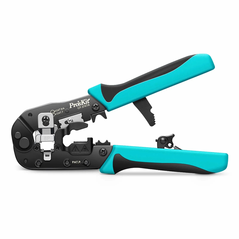FyberOptix Pro'sKitA® All-in-one Modular Tool, Wire Stripper Cutter Crimper for Cat5/5e Cat6/6a Cat7 Modular Plugs with Dovetail Clip