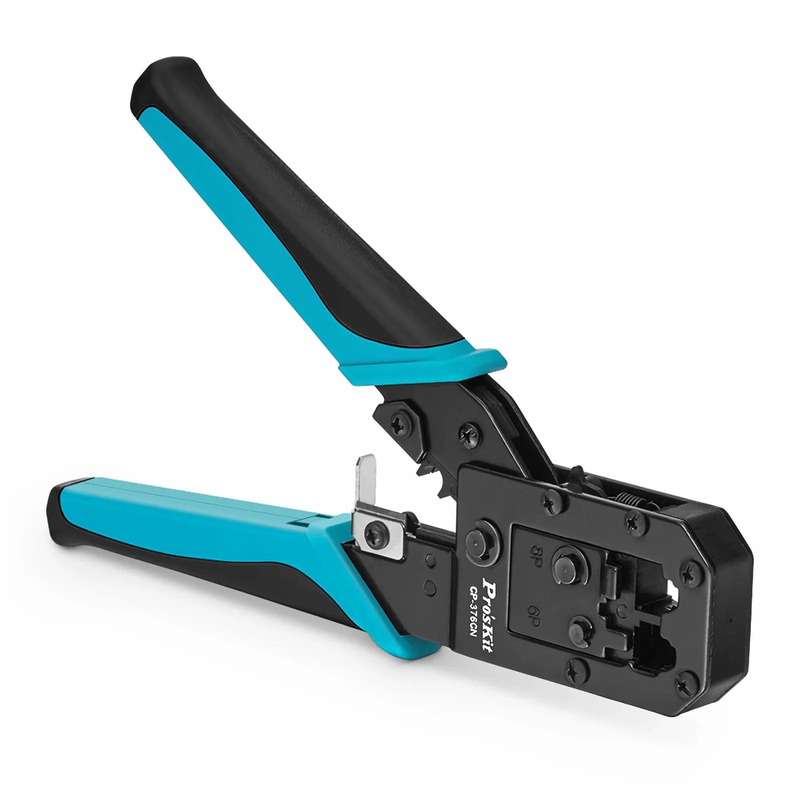 FyberOptix Pro'sKitA® All-in-one Modular Tool, Wire Stripper Cutter Crimper for 6P/8P Modular Plugs with Safety Baffle