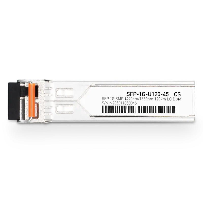 HW SFP-GE-80-SM1490-U Compatible 1GBASE-U80-45 SFP TX-1490nm/RX-1550nm 80km DOM Simplex LC Transceiver Module for SMF SFPS