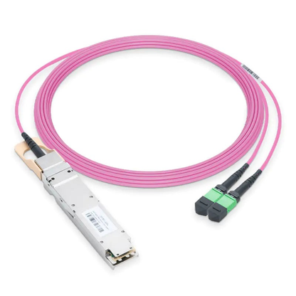 NVIDIA/Mellanox Compatible 800GBASE-2xSR4/SR8 OSFP Finned Top PAM4 850nm 100m DOM IB and Ethernet Liquid/Immersion Cooling Transceiver for MMF with 5m Dual MPO-12/APC OM4 Erika Violet/Magenta Female Type A Pigtails SFPS