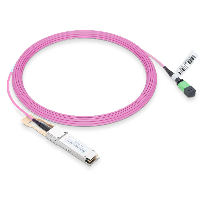 NVIDIA/Mellanox Compatible 400GBASE-SR4 OSFP Flat Top PAM4 850nm 100m DOM IB and Ethernet Liquid/Immersion Cooling Transceiver for MMF with 3m MPO-12/APC OM4 Erika Violet/Magenta Female Type A Pigtail SFPS