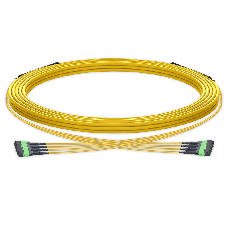 55m (180ft) Pre-terminated MPO trunk cable, 48 Fibers, 4 x MPO-12 APC (Male) to 4 x MPO-12 APC (Male) Single Mode (OS2) Type B, LSZHÃƒÂ¯Ã‚Â¼Ã‹â€ OFNRÃƒÂ¯Ã‚Â¼Ã¢â‚¬Â°, 0.35dB Max, Yellow, breakout 80cm SFPS