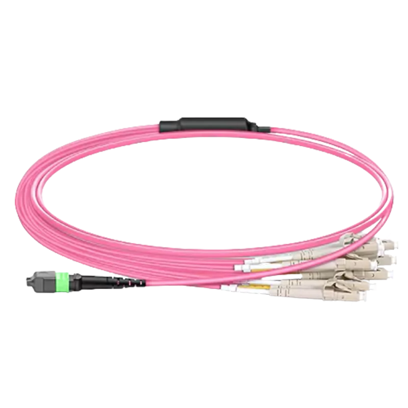 3m (10ft) MTPÃƒâ€šÃ‚Â®-16 APC (Female) to 8x LC Duplex UPC Multimode (OM4) Harness Cable, Type B, LSZH, Magenta SFPS