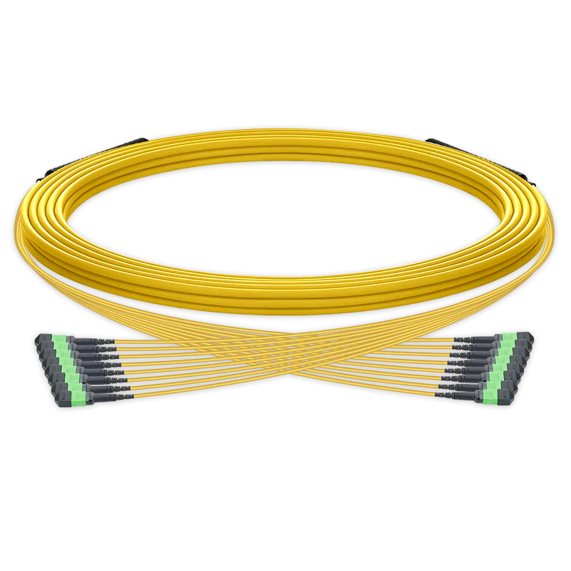 45m (148ft) Pre-terminated MPO trunk cable, 96 Fibers, 8 x MPO-12 APC (Male) to 8 x MPO-12 APC (Male) Single Mode (OS2) Type B, LSZHÃƒÂ¯Ã‚Â¼Ã‹â€ OFNRÃƒÂ¯Ã‚Â¼Ã¢â‚¬Â°, 0.35dB Max, Yellow, breakout 80cm SFPS