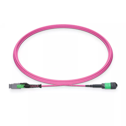 7m (23ft) MMC Breakout Cable, MMC-12 APC (Female) to MPO-12 APC (Female), 12 Fibers, Multimode (OM4), Jumper Polarity, OFNP, 2.5mm, Max IL ÃƒÂ¢Ã¢â‚¬Â°Ã‚Â¤ 0.35dB, Magenta SFPS