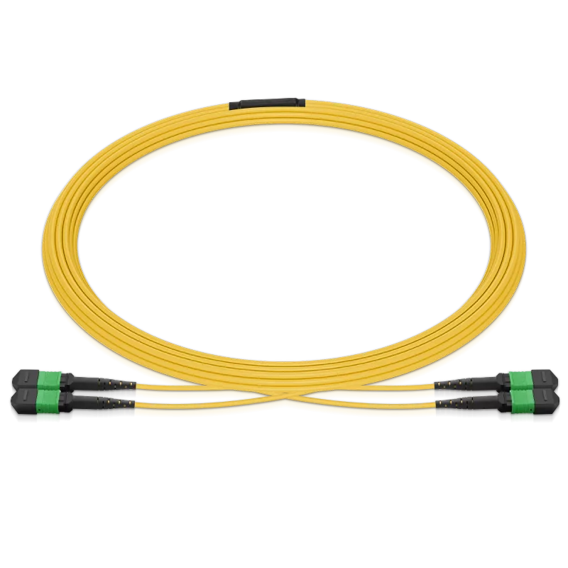 10m (33ft) MPO 2x2 Shuffle Breakout Cable, 16 Fibers, 2xMPO-8 APC (Female) to 2xMPO-8 APC (Female), Single Mode (OS2), Type 2, LSZH, 3.0mm, Max IL Ã¢â€°Â¤ 0.35dB, Yellow SFPS