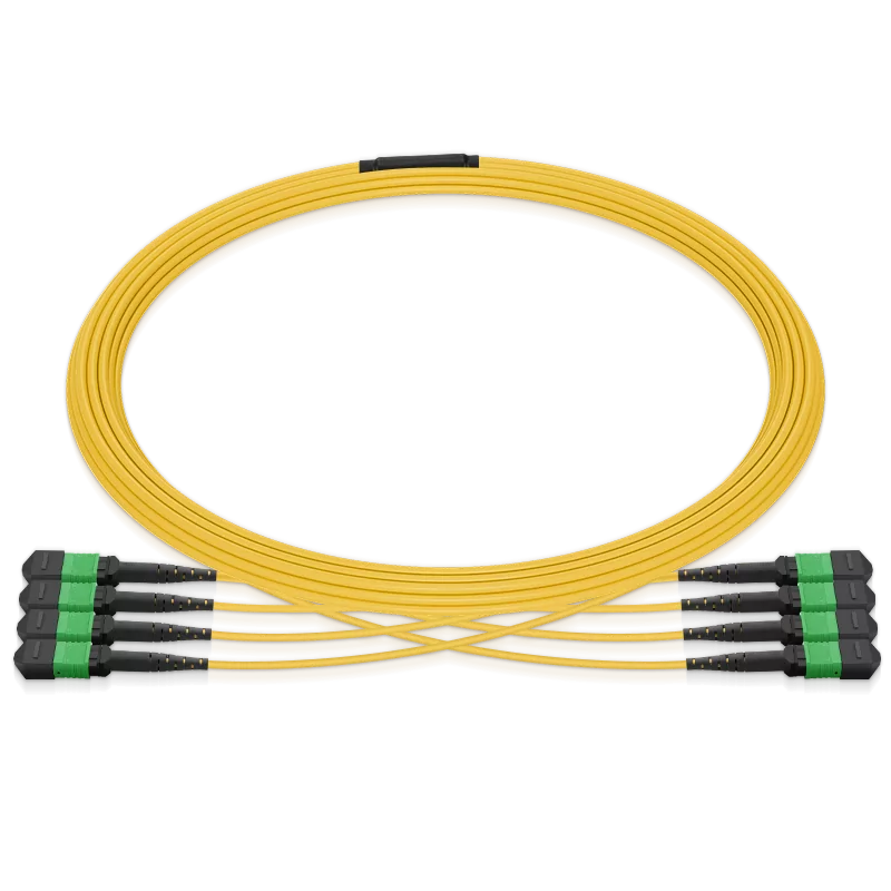 10m (33ft) MPO 4x4 Shuffle Breakout Cable, 32 Fibers, 4xMPO-8 APC (Female) to 4xMPO-8 APC (Female), Single Mode (OS2), Type 4, LSZH, 3.0mm, Max IL Ã¢â€°Â¤ 0.35dB, Yellow SFPS