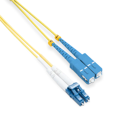 1m (3ft) LC UPC to SC UPC Duplex OS2 Single Mode LSZH 2.0mm Fiber Optic Patch Cable SFPS