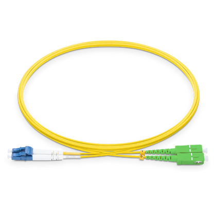 1m (3ft) LC UPC to SC APC Duplex OS2 Single Mode LSZH 2.0mm Fiber Optic Patch Cable SFPS