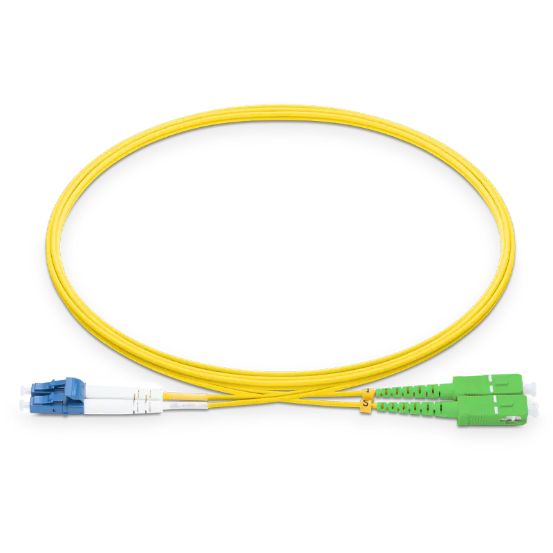 8m (26ft) LC UPC to SC APC Duplex OS2 Single Mode LSZH 2.0mm Fiber Optic Patch Cable SFPS