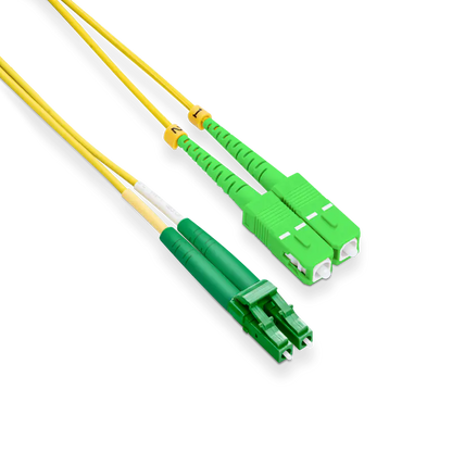 3m (10ft) LC APC to SC APC Duplex OS2 Single Mode LSZH 2.0mm Fiber Optic Patch Cable SFPS