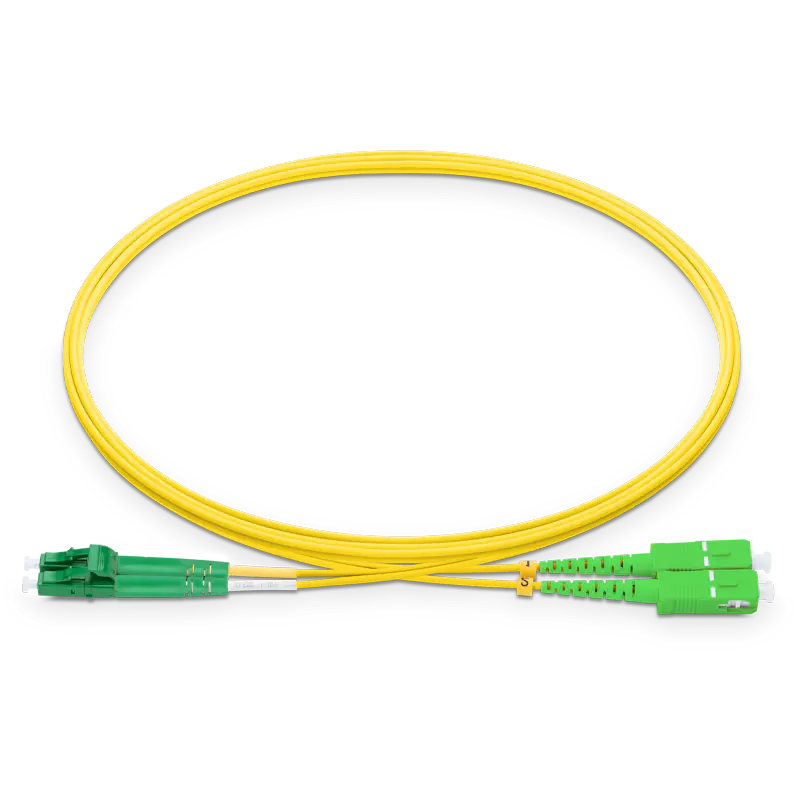 7m (23ft) LC APC to SC APC Duplex OS2 Single Mode LSZH 2.0mm Fiber Optic Patch Cable SFPS