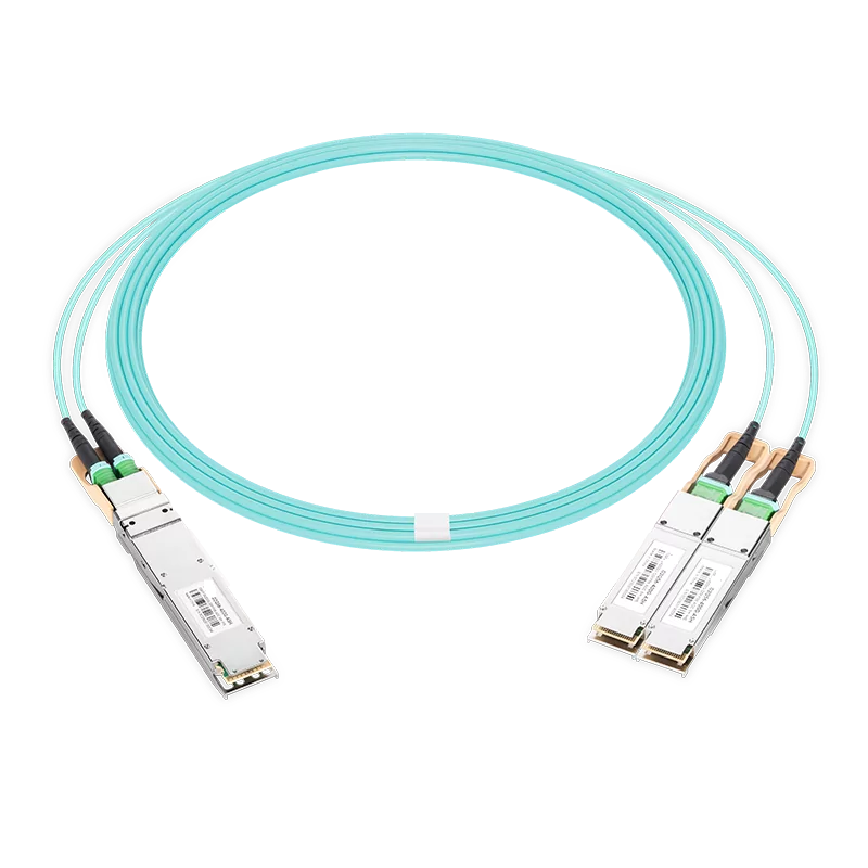 NVIDIA/Mellanox MFA7U10-H005 Compatible AOC 5m (16ft) 400Gb/s OSFP to 2x200Gb/s QSFP56 InfiniBand HDR Active Optical Splitter Cable (Finned Top, 850nm, MMF, LSZH) SFPS