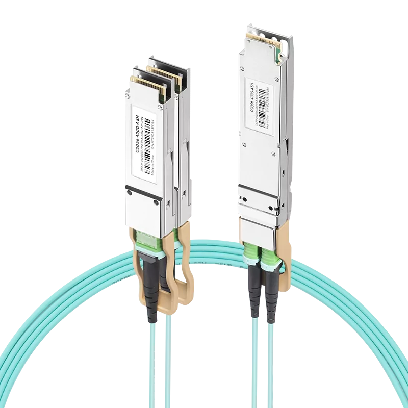 NVIDIA/Mellanox MFA7U10-H050 Compatible AOC 50m (164ft) 400Gb/s OSFP to 2x200Gb/s QSFP56 InfiniBand HDR Active Optical Splitter Cable (Finned Top, 850nm, MMF, LSZH) SFPS