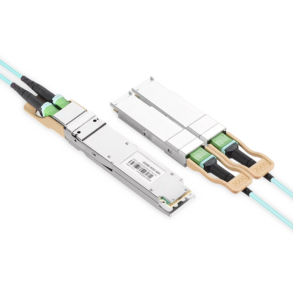 NVIDIA/Mellanox MFA7U10-H050 Compatible AOC 50m (164ft) 400Gb/s OSFP to 2x200Gb/s QSFP56 InfiniBand HDR Active Optical Splitter Cable (Finned Top, 850nm, MMF, LSZH) SFPS