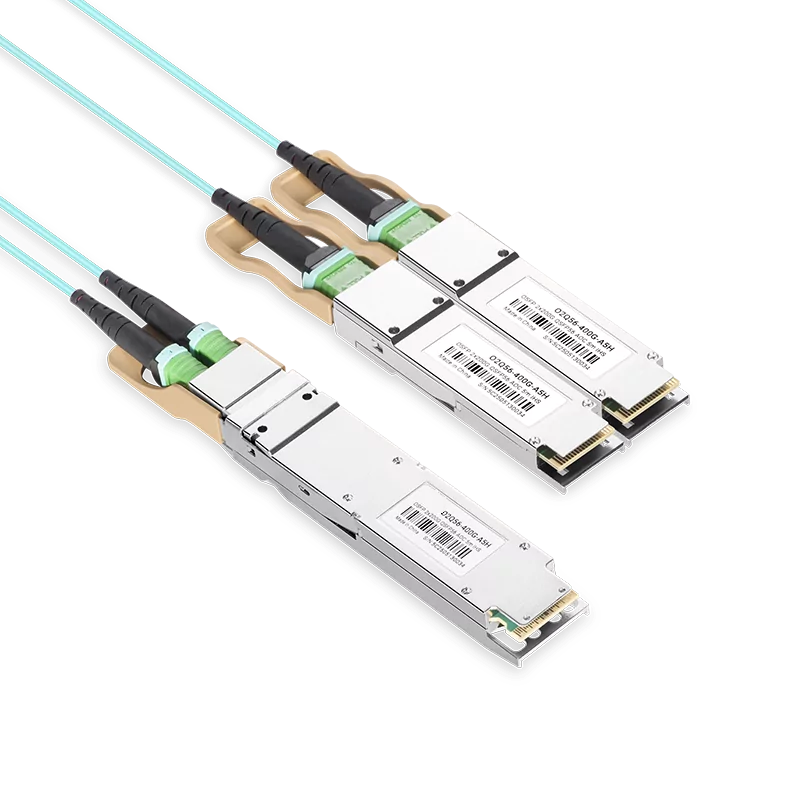 NVIDIA/Mellanox MFA7U10-H010 Compatible AOC 10m (33ft) 400Gb/s OSFP to 2x200Gb/s QSFP56 InfiniBand HDR Active Optical Splitter Cable (Finned Top, 850nm, MMF, LSZH) SFPS