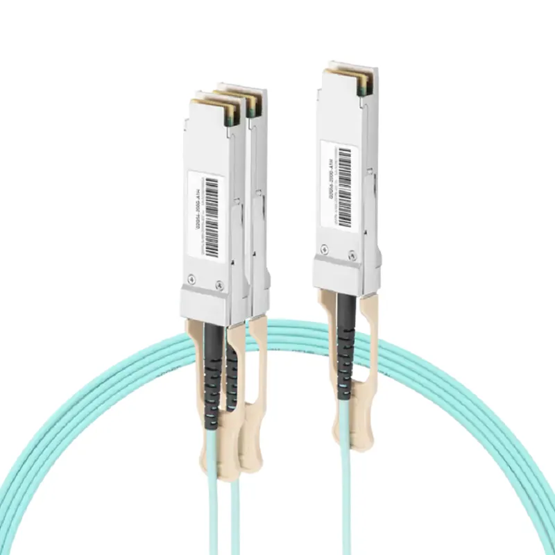 NVIDIA/Mellanox MFS1S50-V005E Compatible AOC 5m (16ft) Ethernet 200GbE to 2x100GbE QSFP56 Active Optical Splitter Cable SFPS