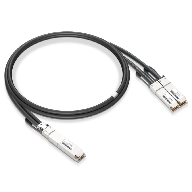 Cisco Compatible DAC 1m (3ft) Twin-port 2x400Gb/s OSFP Finned Top to 2x400Gb/s QSFP112 Flat Top Passive Copper Splitter Cable SFPS