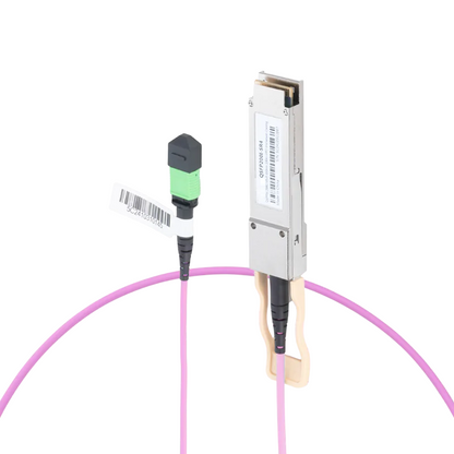 Generic Compatible 400GBASE-SR4 OSFP Flat Top PAM4 850nm 100m DOM IB and Ethernet Liquid/Immersion Cooling Transceiver for MMF with 3m MPO-12/APC OM4 Erika Violet/Magenta Female Type A Pigtail SFPS