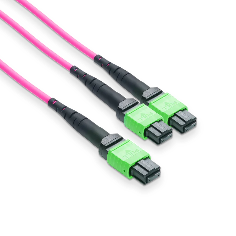 NVIDIA/Mellanox MFP7E20-N005 Compatible 5m (16ft) MPO-8 APC (Female) to 2xMPO-4 APC (Female) Multimode (OM4) Breakout, Type B, LSZH, 3.0mm, Max IL ÃƒÂ¢Ã¢â‚¬Â°Ã‚Â¤ 0.35dB, Magenta SFPS